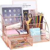 Rose Gold Desk skipuleggjandi með skúffum