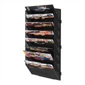 Veggfest málmskrár rekki