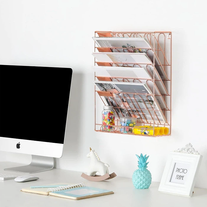 Desktop Rose Gold Desk Organizer supplier