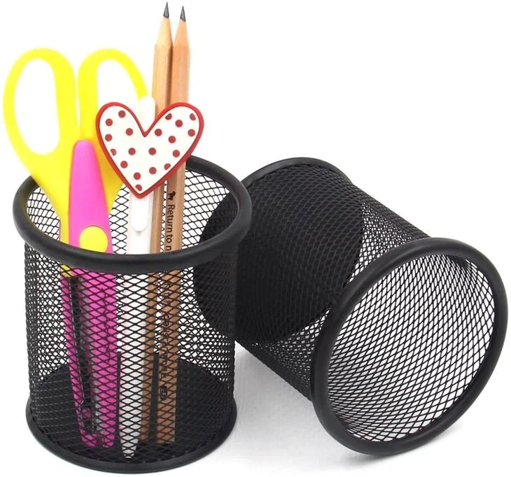 Black Round Mesh Pen Pencil Holder Black Round Mesh Pen Pencil Holder
