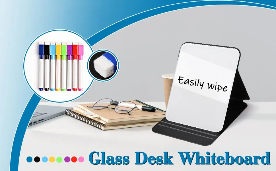 Glass Dry Erase Board with Reversible Stand Glass Dry Erase Board with Reversible Stand